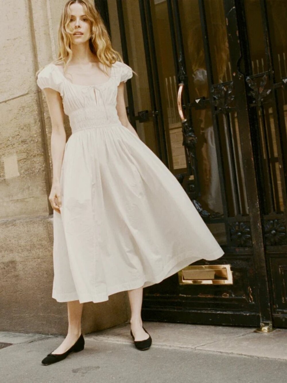Doen Quinn Dress in Salt White Small